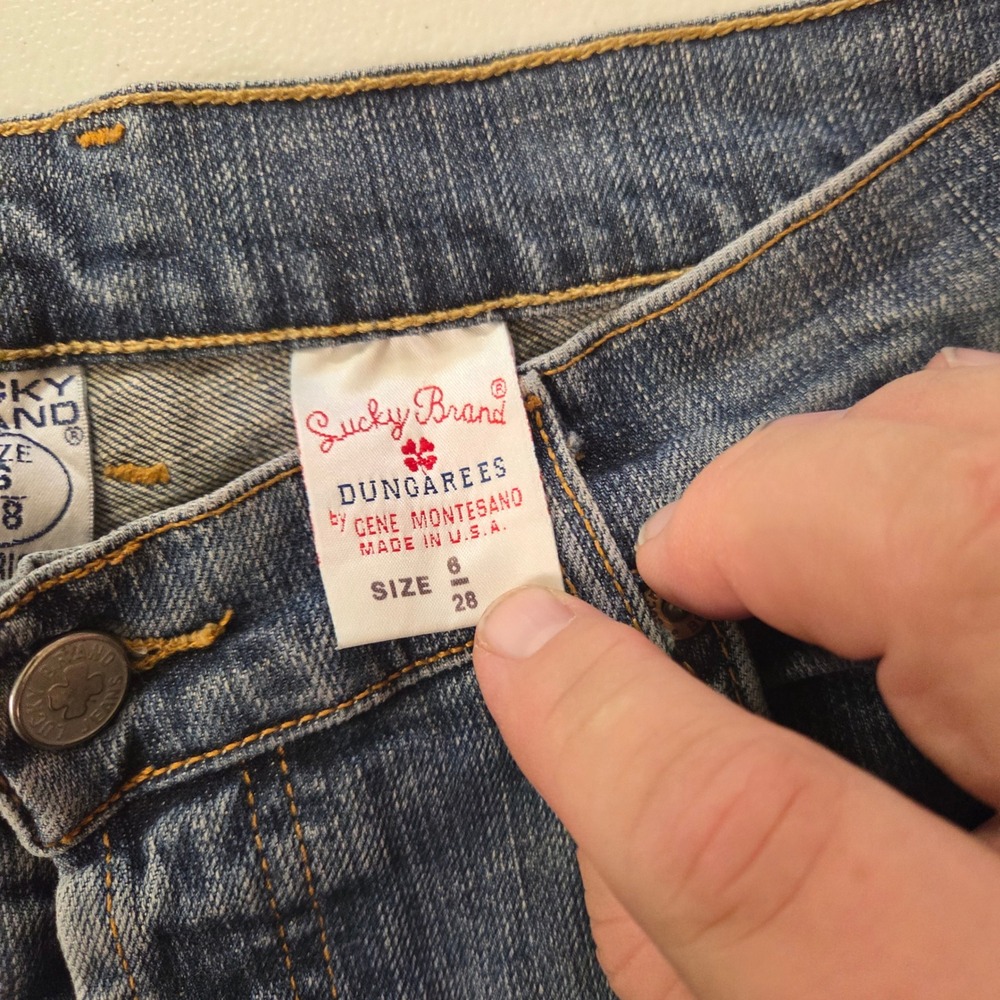 Lucky Brand Dungarees Gene Montesano Bootcut Jeans Size 6 28 Blue Made in USA - Picture 5 of 7
